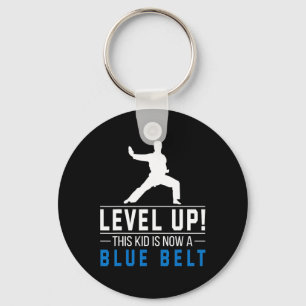 Level Up! This Kid Is Now A Blue Belt Karate Award Key Ring
