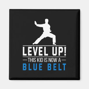 Level Up! This Kid Is Now A Blue Belt Karate Award Magnet