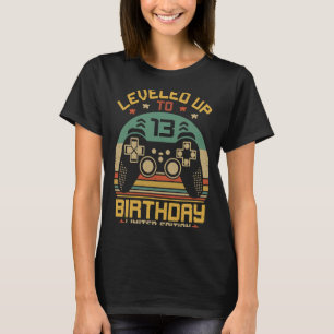 Level Up to 13 Retro 13th Birthday 2010 Gamer Deco T-Shirt
