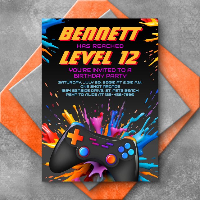 Level Up Video Game Birthday Invitation (Creator Uploaded)