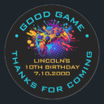 Level Up Video Game Controller Classic Round Sticker<br><div class="desc">Your gamer has levelled up! They'll need a great birthday design to celebrate.</div>