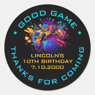 Level Up Video Game Controller Classic Round Sticker