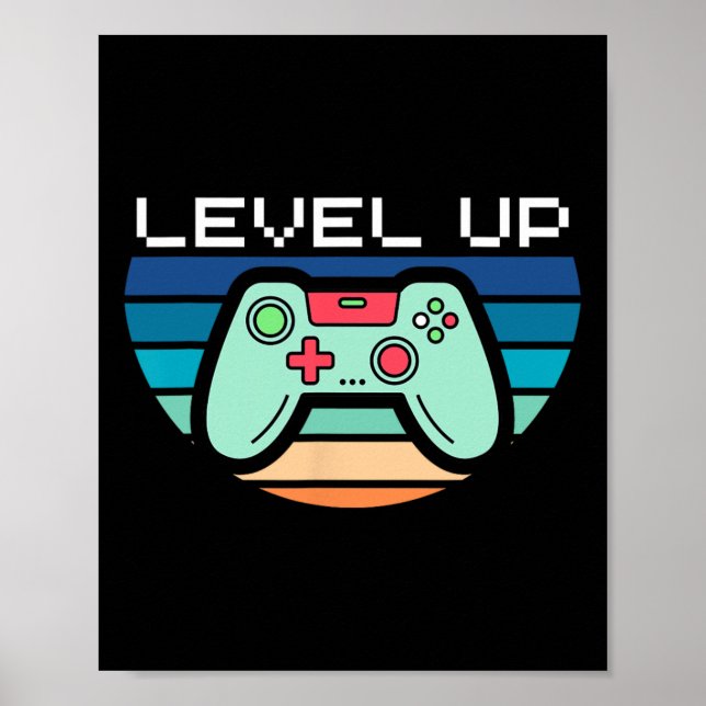 Level Up Video Game Controller  Poster (Front)