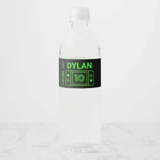 Level Up Video Game Controller Water Bottle Label