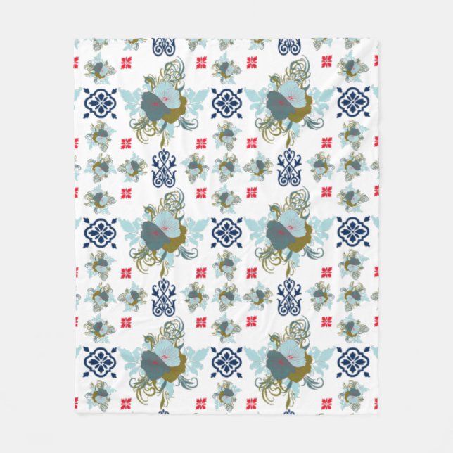 Level Up Your Fashion Game with Gorgeous, Floral P Fleece Blanket (Front)