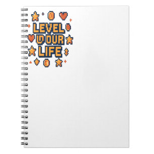 "Level Up Your Life" – Pixel Art Motivational Desi Notebook