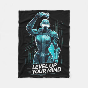 Level Up Your Mind Ai Gamer  Fleece Blanket