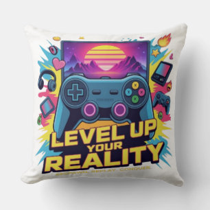 Level Up Your Reality – Neon Gamer Cushion