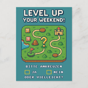 Level Up Your Weekend! Postcard
