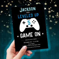 LEVELED Up 5th Birthday Invitation