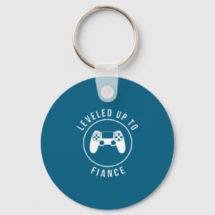 Leveled Up Fiance Men Husband Key Ring