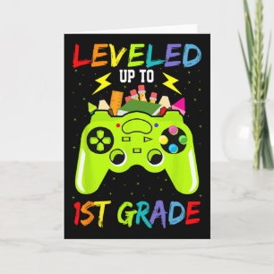 Leveled Up To 1st Grade Gamer Back To School First Card
