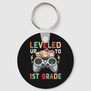 Leveled Up To 1st Grade Gamer Back To School First Key Ring