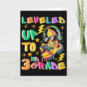 Leveled Up To 3rd Grade Banana Gamer Back To Schoo Card