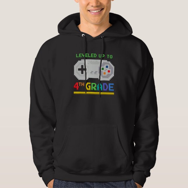 Leveled Up To 4th Grade Video Game Controller Game Hoodie (Front)