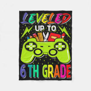 Leveled Up To 6th Grade Gamer Back To School First Fleece Blanket