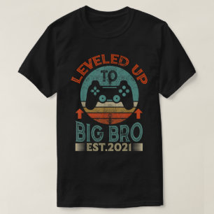 Leveled Up to Big Bro Gamer Design T-Shirt