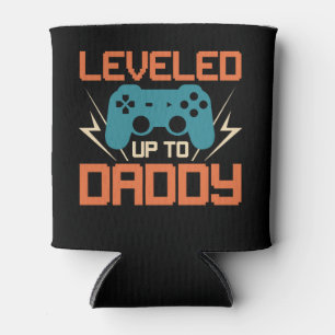 Leveled Up to Daddy - Gamer Dad Gift Can Cooler