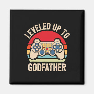 Leveled Up To Godfather Video Gamer Retro Magnet