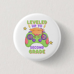 Leveled Up to Second Grade 3 Cm Round Badge