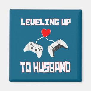 Leveling Up Husband Groom Gamer Graphic Art Magnet