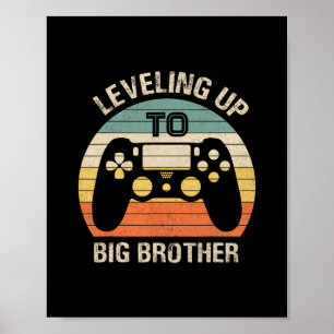 Leveling Up To Big Brother 2025 Funny Gamer Vintag Poster