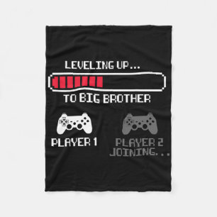 Leveling Up To Big Brother For Boys Men Vintage Ga Fleece Blanket