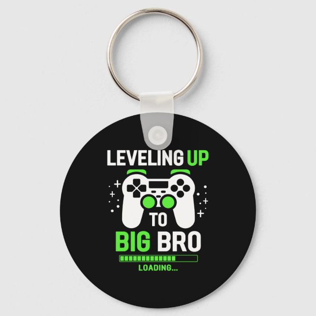 Leveling Up To Big Brother Gaming Boy  Key Ring (Front)