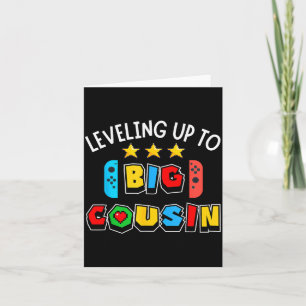 Leveling Up To Big Cousin Funny Gaming Video Game  Card