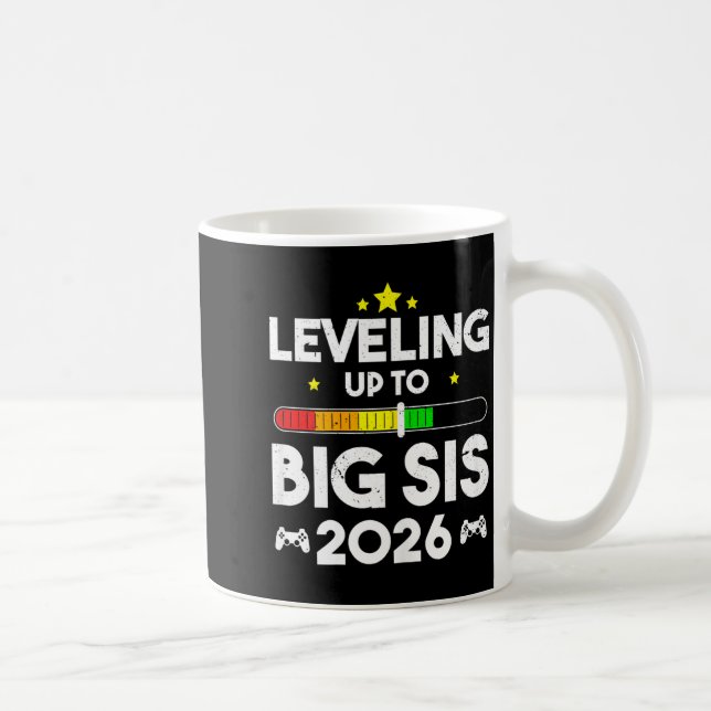 Leveling Up To Big Sis Est 2026 New Big Sister 202 Coffee Mug (Right)