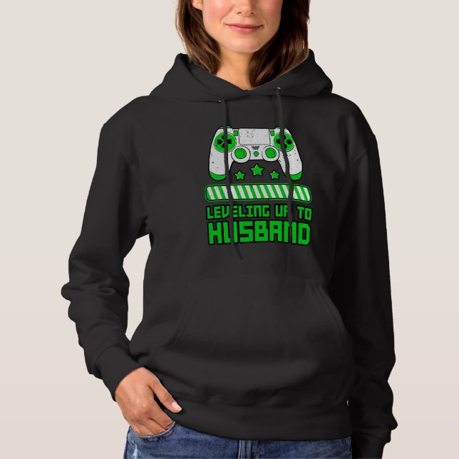 Leveling Up To Husband Gamer Boyfriend Game Contro Hoodie (Front)