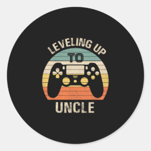 Leveling Up To Uncle 2025 Funny Video Gamer Vintag Classic Round Sticker