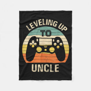 Leveling Up To Uncle 2025 Funny Video Gamer Vintag Fleece Blanket