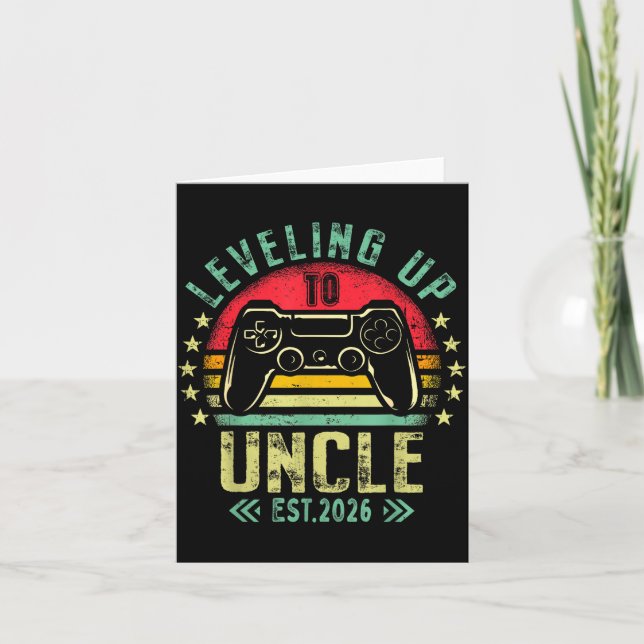 Leveling Up To Uncle 2026 Funny Gamer Soon To Be U Card (Front)