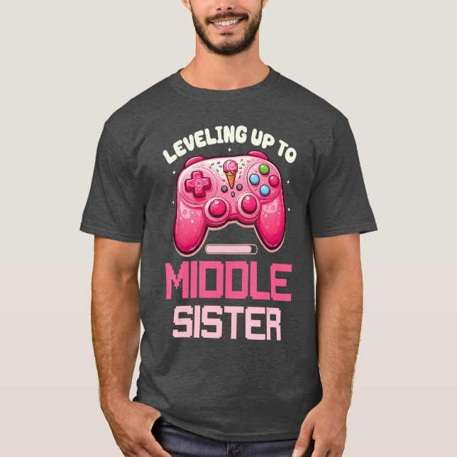 Leveling Upo Middle Sister Gaming Girl Cute Middle T-Shirt (Front)