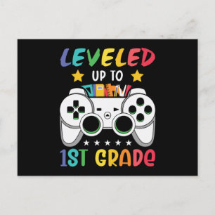 Levelled Up To 1st Grade Back to School Video Game Postcard