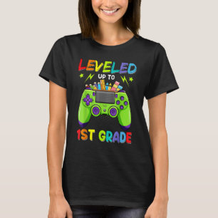 Levelled Up To 1st Grade Game Back To School Kids T-Shirt