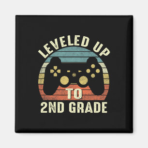 Levelled Up To 2nd Grade Back To School Gamer Boys Magnet