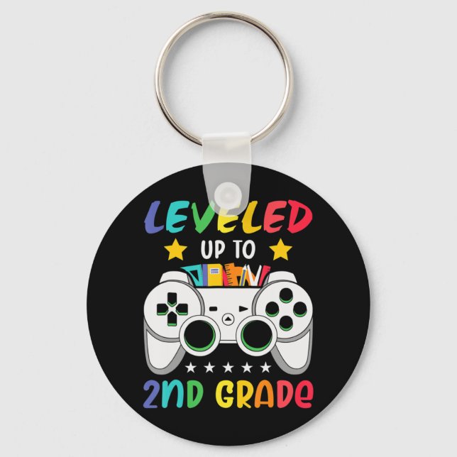 Levelled Up To 2nd Grade Boy Second Grade Crew Bac Key Ring (Front)