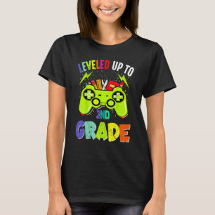 Levelled Up To 2nd Grade Gamer Back To School Firs T-Shirt