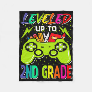 Levelled Up To 2nd Grade Gamer Ck To School First Fleece Blanket
