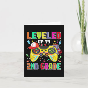 Levelled Up To 2nd Grade Gamer First Day Boys Back Card