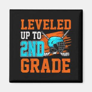 Levelled Up To 2nd Grade Hockey Kids Back To Schoo Magnet