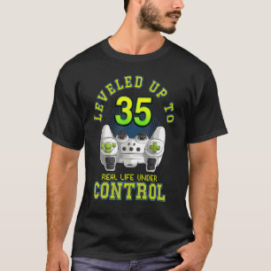 Levelled Up To 35 Gamer 35th Birthday Men Women Bo T-Shirt