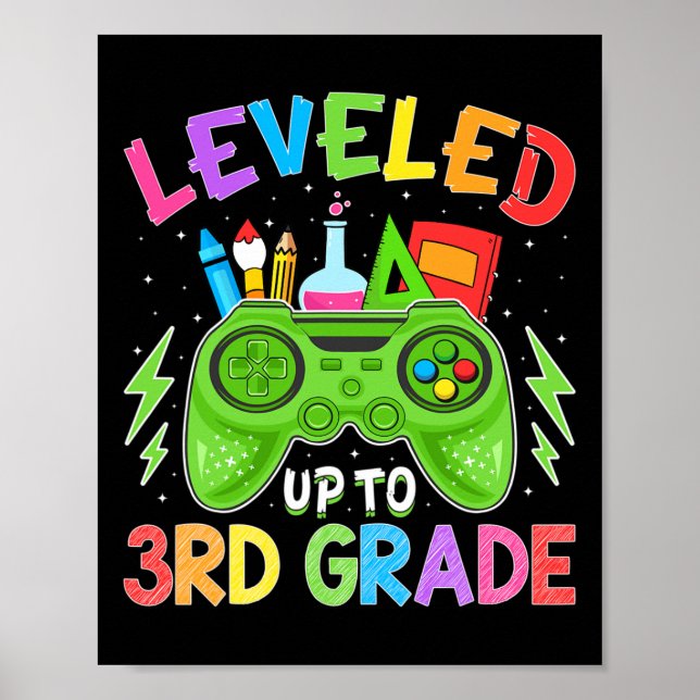 Levelled Up To 3rd Grade Gamer Back To School Firs Poster (Front)