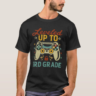 Levelled Up To 3Rd Grade Video Game Gaming Back To T-Shirt