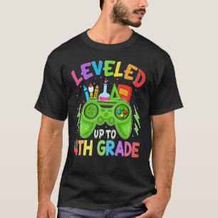 Levelled Up To 4th Grade Gamer Back To School Stud T-Shirt