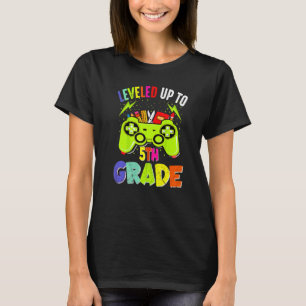 Levelled Up To 5th Grade Gamer Back To School Firs T-Shirt