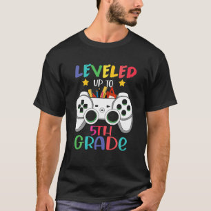 Levelled Up To 5Th Grade Gamer Back To School Firs T-Shirt