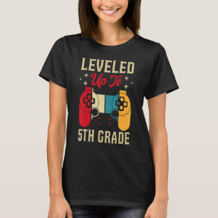 Levelled Up To 5th Grade Gamer Back To School Firs T-Shirt